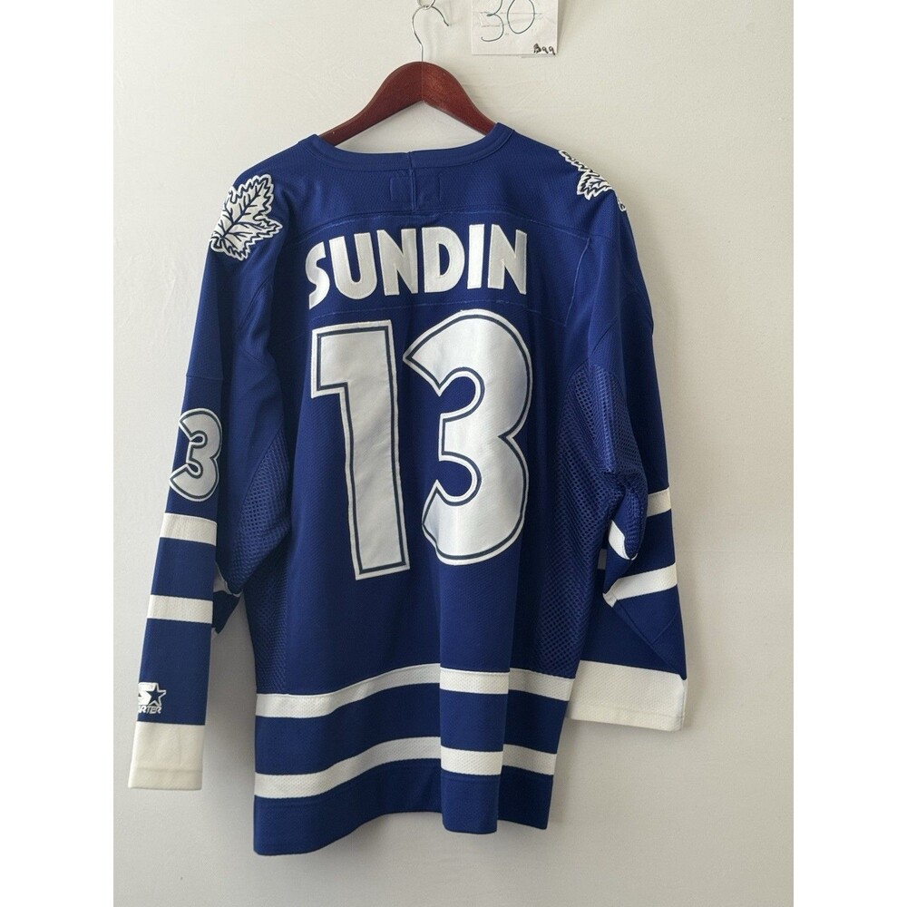 Vintage Starter Toronto Maple Leafs Mats Sundin #13 NHL Hockey Jersey XL Korea